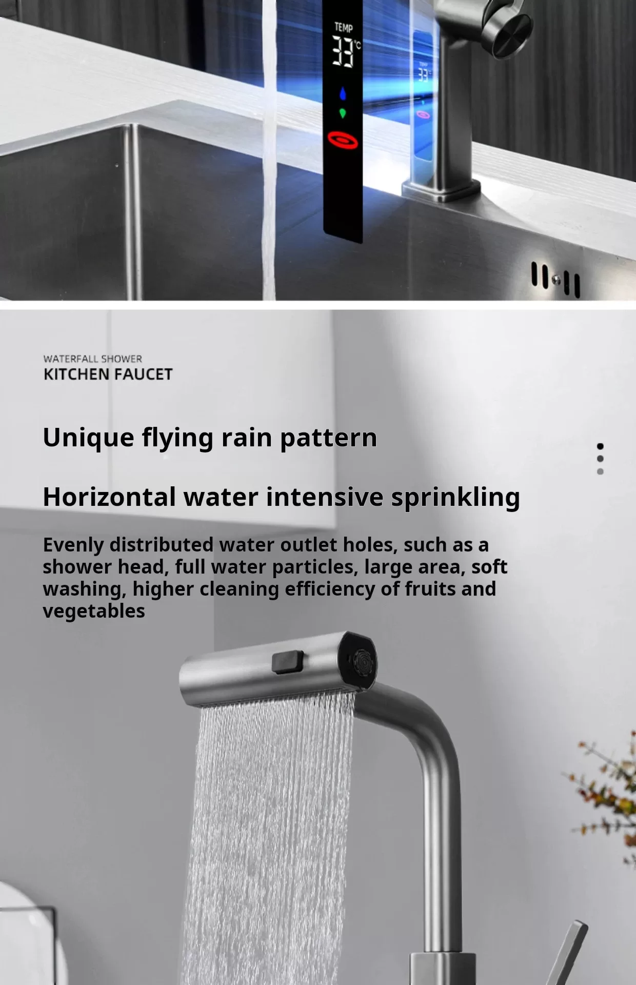 Flying Rain Waterfall Faucet Universal Rotatable Pull-out Faucet